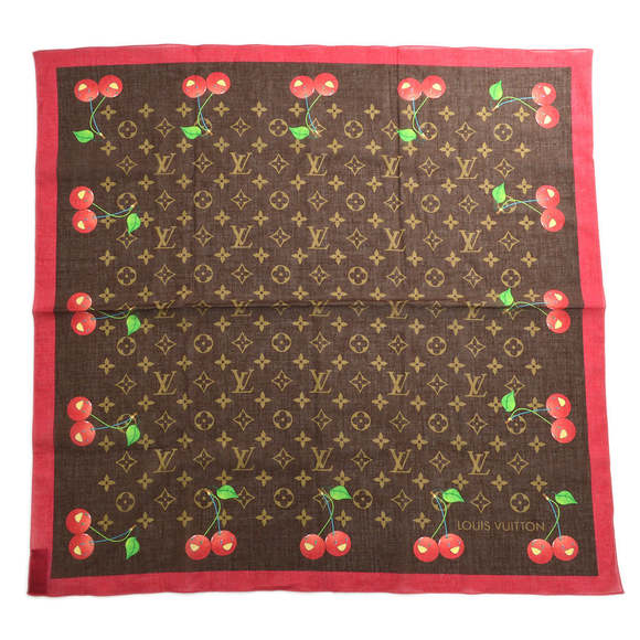 Louis Vuitton Accessories Louis Vuitton Cotton Scarf 5 Monogram Cherry 48788 Poshmark